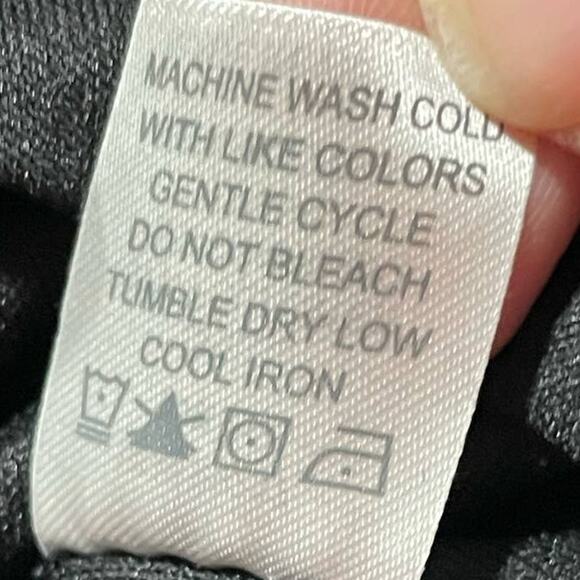 Charming Charlie C Women's Size Small Short Sleeve Floral Faux Wrap Dress Black - Picture 9 of 9